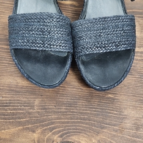 Stuart Weitzman Black Barbados Raffia Platform Sandals - Size 8.5 - Picture 8 of 13